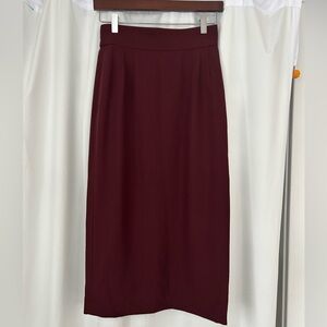 Vintage Burgundy Pencil Skirt by KL by Karl Lagerfeld